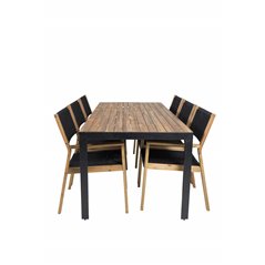 Bois Dining table 205*90cm - Black Legs / Acacia , Little John Dining Chair - Black Rope / Acacia _6