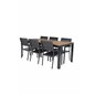 Bois matbord 205 * 90cm - svarta ben / akacia, nivåer stol (stapelbar) - svart Aluminium / svart aintwood_6