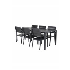 Break Tabell 205 * 90 - Svart / svartlevels stol (stapelbar) - svart Aluminium / svart aintwood_6