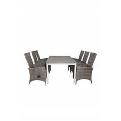 Levels Table 160/240 - White/GreyPadova Chair (Recliner) - Grey/Grey_6