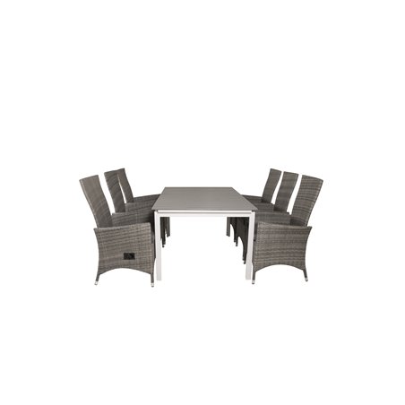 Levels Table 160/240 - White/GreyPadova Chair (Recliner) - Grey/Grey_6
