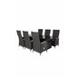 Padova-taulukko 200*100 - Black/Glass, Padova Chair (Recliner) - Black/Teak_6