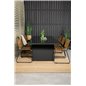 Padova-taulukko 200*100 - Black/Glass, Bois Dining Chair - Black Alu / Acacia