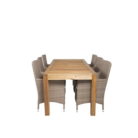 Peter Dining Table - 200*90*H76 - Acacia, Malin Armchair - Nature/Sand_6