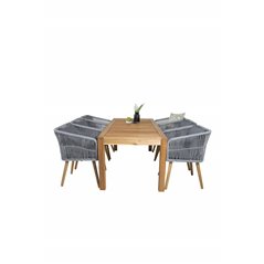 Peter Dining Table - 200*90*H76 - Acacia, Chania Armchair - Grey/Acacia_6