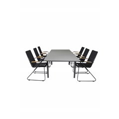 Levels Table 160/240 - Black/Grey, Bois Armchair - Black Alu / Black Rope / Acacia_6