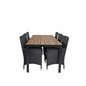 Bois Dining Table 205*90cm - Black Legs / Acacia, Malin Armchair - Black/Grey_6