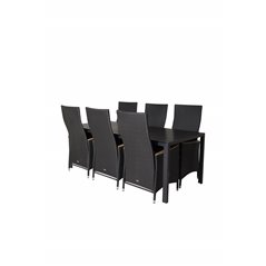 Break Table 205*90 - Black/BlackPadova Chair (Recliner) - Black/Teak_6