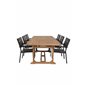 Kenya Dining Table 195/295*110*H75 - Teak, Levels Chair - Black Alu / Black Aintwood