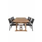 Kenya matbord 195/295 * 110 * H75 - Teak, nivå stol (stapelbar) - svart Aluminium / svart aintwood_6