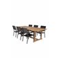 Kenya Dining Table 195/295*110*H75 - Teak, Levels Chair - Black Alu / Black Aintwood