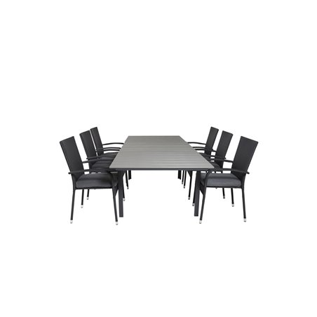 Levels Table 160/240 - Black/Grey, Anna Chair - Black_6