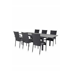 Levels Table 160/240 - Black/Grey, Anna Chair - Black_6