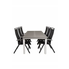 Albany Table - 224/324 - White/GreyAlbany 5:pos Chair - Black/Black_6