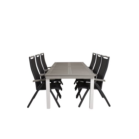 Albany Table - 224/324 - White/GreyAlbany 5:pos Chair - Black/Black_6