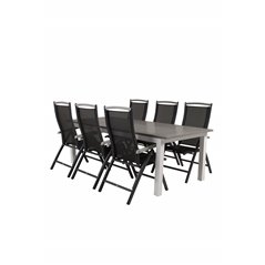 Albany Table - 224/324 - White/GreyAlbany 5:pos Chair - Black/Black_6