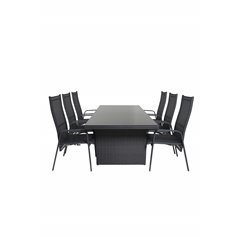 Padova Table 200*100 - Black/Glass, Copacabana Recliner Chair - Black/Black_6