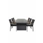 Padova-taulukko 200*100 - Black/Glass, Texas Chair - Black/Teak_6