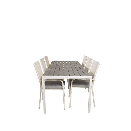 Break Table 205*90 - White/GreyAnna Chair - White_6