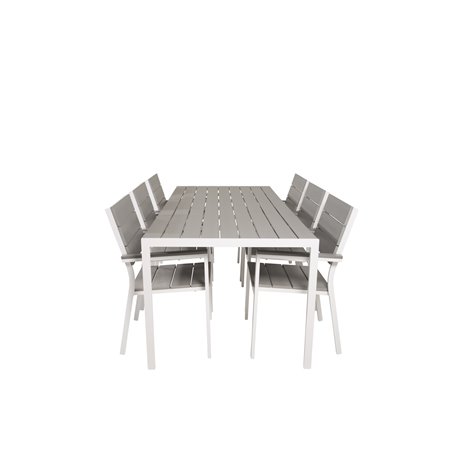 Break Table 205*90 - White/GreyLevels Chair (stackable) - White Alu / Grey Aintwood_6