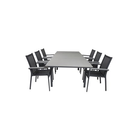 Levels Table 160/240 - Black/Grey, Parma Chair - Black/Grey_6