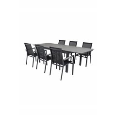 Levels Table 160/240 - Black/Grey, Parma Chair - Black/Grey_6