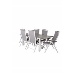 Albany Table - 152/210 - White/GreyAlbany 5:pos Chair - White/Grey_6