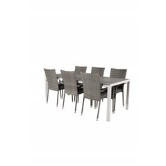 Break Table 205*90 - White/GreyAnna Chair - Grey_6