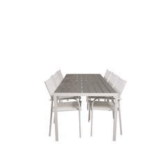 Break Table 205*90 - White/GreySantorini Arm Chair (Stackable) - White Alu / White Textilene_6