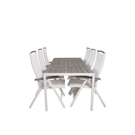 Break Table 205*90 - White/GreyAlbany 5:pos Stol - Vit Aluminium/vit textilene/aintwood_6