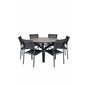 Llama Round Dining Table 120 Black Alu / Brown HPL SanTorini Arm Chair Black Alu/Black Textilene (käytetty)