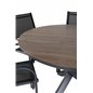 Llama Round Dining Table 120 Black Alu / Brown HPL SanTorini Arm Chair Black Alu/Black Textilene (käytetty)