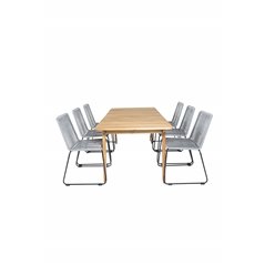 Marion Dining Table - 180*90*H74 - Acacia, Lindos Chair - Black/Grey_6