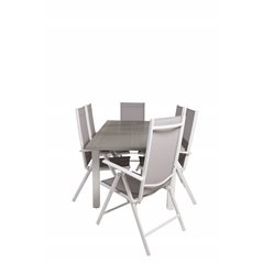 Albany Table - 152/210 - White/GreyBreak 5:pos Chair - White/Grey_6
