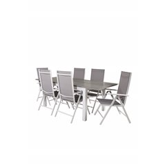 Albany Table - 152/210 - White/GreyBreak 5:pos Chair - White/Grey_6