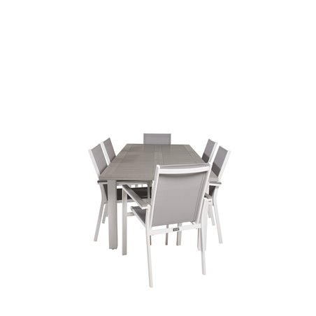 Albany Table - 152/210 - White/GreyParma Chair - White/Grey_6