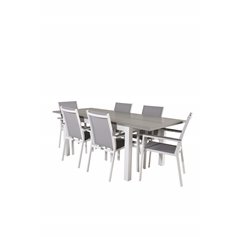 Albany Table - 152/210 - White/GreyParma Chair - White/Grey_6