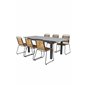 Albany Table - 160/240 - Black/Grey, Bois Dining Chair - Black Alu / Acacia