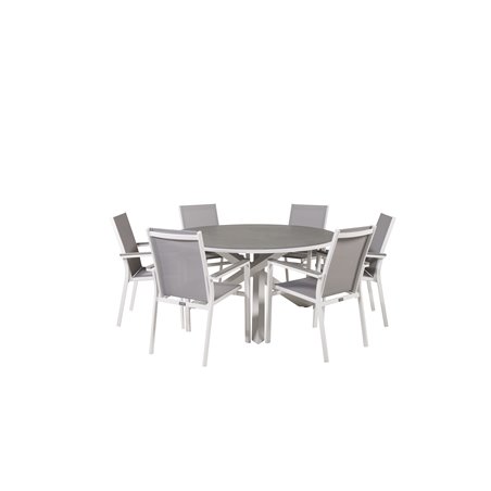 Copacabana Table ø 140 - White/Grey, Parma Chair - White/Grey_6