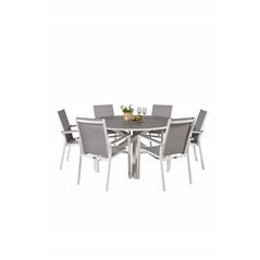 Copacabana Table ø 140 - White/Grey, Parma Chair - White/Grey_6