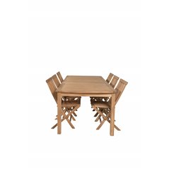 Kenya Dining Table 220*100*H76 - Teak, Kenya Folding Chair w/o Armrest - Teak_6