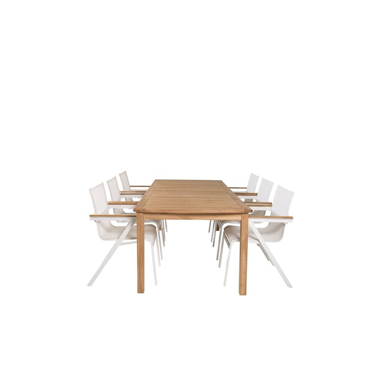 Kenya Dining Table 220*100*H76 – Teak, Meksikon tuoli