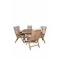 Kenya Oval Dining Table 180/240*120*H75-Teak, Kenia 5-asenne Taittuva tuoli Teak_6