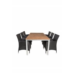 Zenia Dining Table 200*100 - Acacia / Zink, Knick Armchair - Black_6