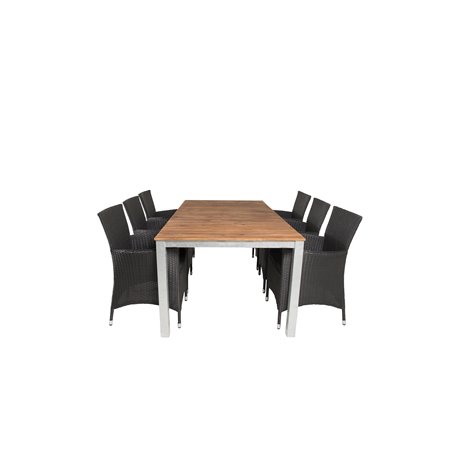 Zenia Dining Table 200*100 – Acacia/Zink, Knick Armchair – Black_6