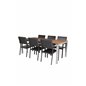 Zenia Dining Table 200*100 - Acacia/Zink, Levels Chair (pinottavissa) - Black Alu / Black Aintwood
