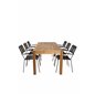 Little John Dining Table – 200*90*H76 – Acacia, Lindos Armchair – Black Alu/Black Rope