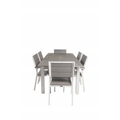 Albany Table - 160/240 - White/GreyLevels Chair (stackable) - White Alu / Grey Aintwood_6