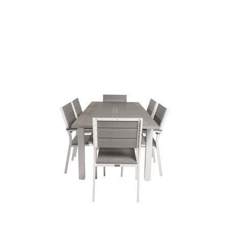 Albany Table - 160/240 - White/GreyLevels Chair (stackable) - White Alu / Grey Aintwood_6