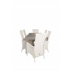 Albany Table - 160/240 - White/GreyPadova Chair (Recliner) - White/Grey_6